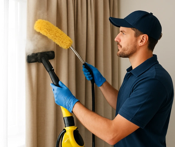 Trusted drapes cleaning technician Matty Curtain Cleaning clear-island-waters QLD