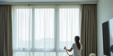 Delicate sheer drape cleaning clear-island-waters Matty Curtain Cleaning